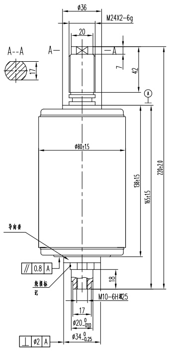 TD314B戶外斷路器用真空滅弧室結構圖